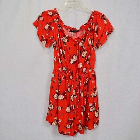 one clothing Dresses & Skirts - Fun red floral romper by ONE CLOTHING *